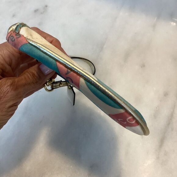 Coach Signature Snaphead Logo Pastel Wristlet - Picture 5 of 9